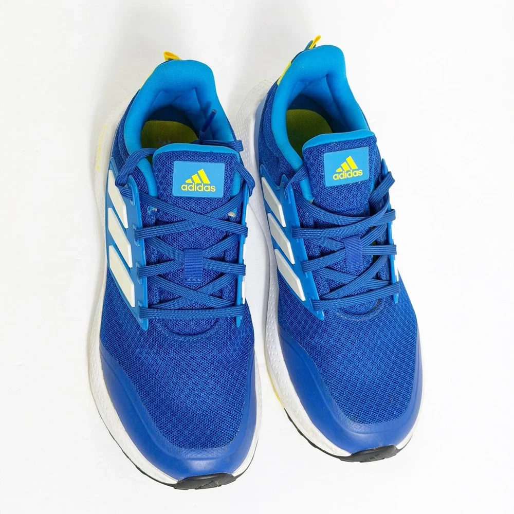 Adidas EQ21 Run Bounce Boys Size 5 Royal Blue White Athletic Sneakers GY4371